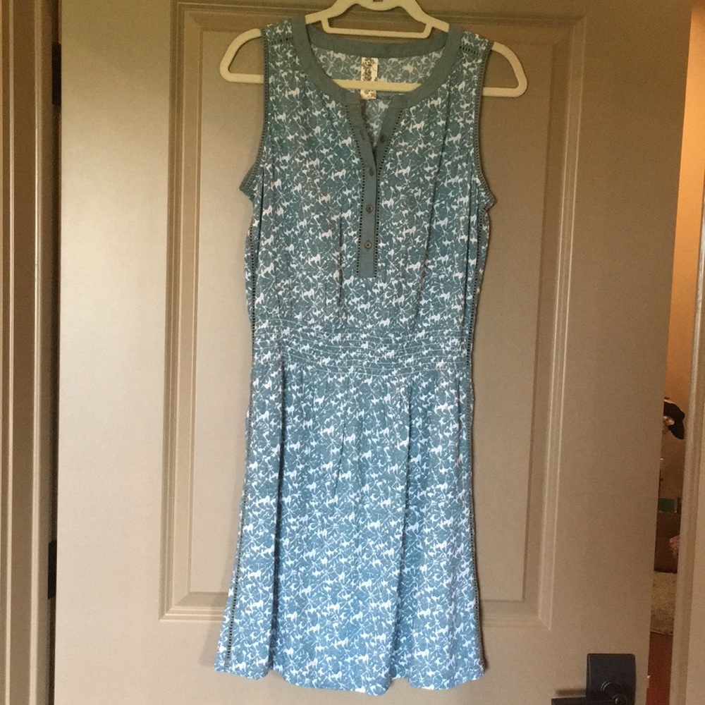 Blue & White Sleeveless Dress